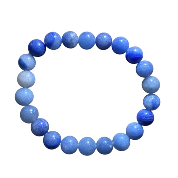 Blue Aventurine All Natural Crystal Stone Healing Properties Stretch Bracelet - Picture 6 of 9